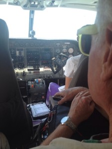 Every seat counts on a Cessna 22.  Here Amy got to ride co-pilot.