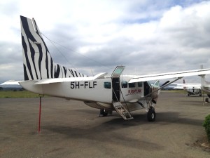 Our single-engine single-pilot plane on Arusha's single landing strip
