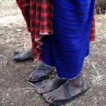 Universal footwear worn by Tanzanians--sandals made from old tires