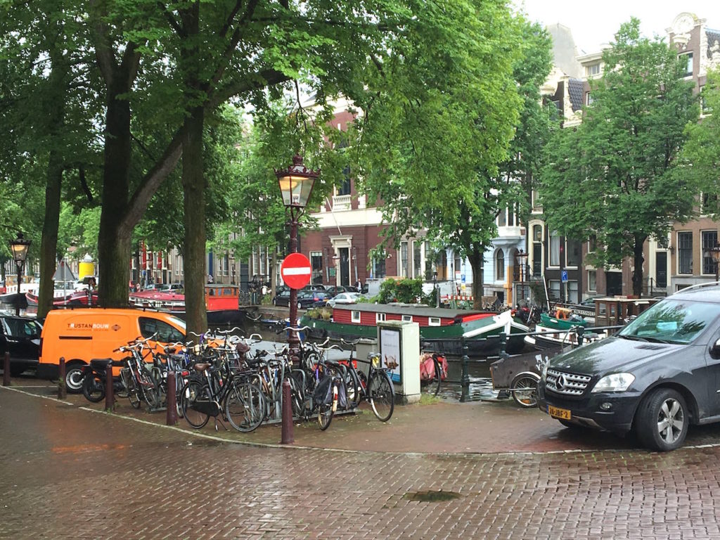 Amsterdammers share the road.